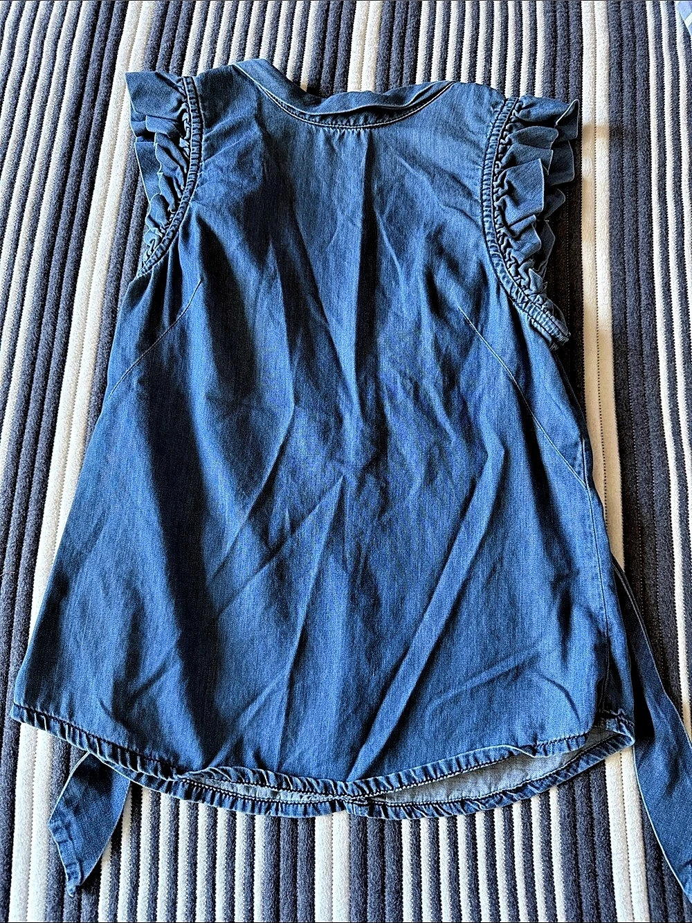 Gap 1969 Ruffle Sleeve Blue Size XS